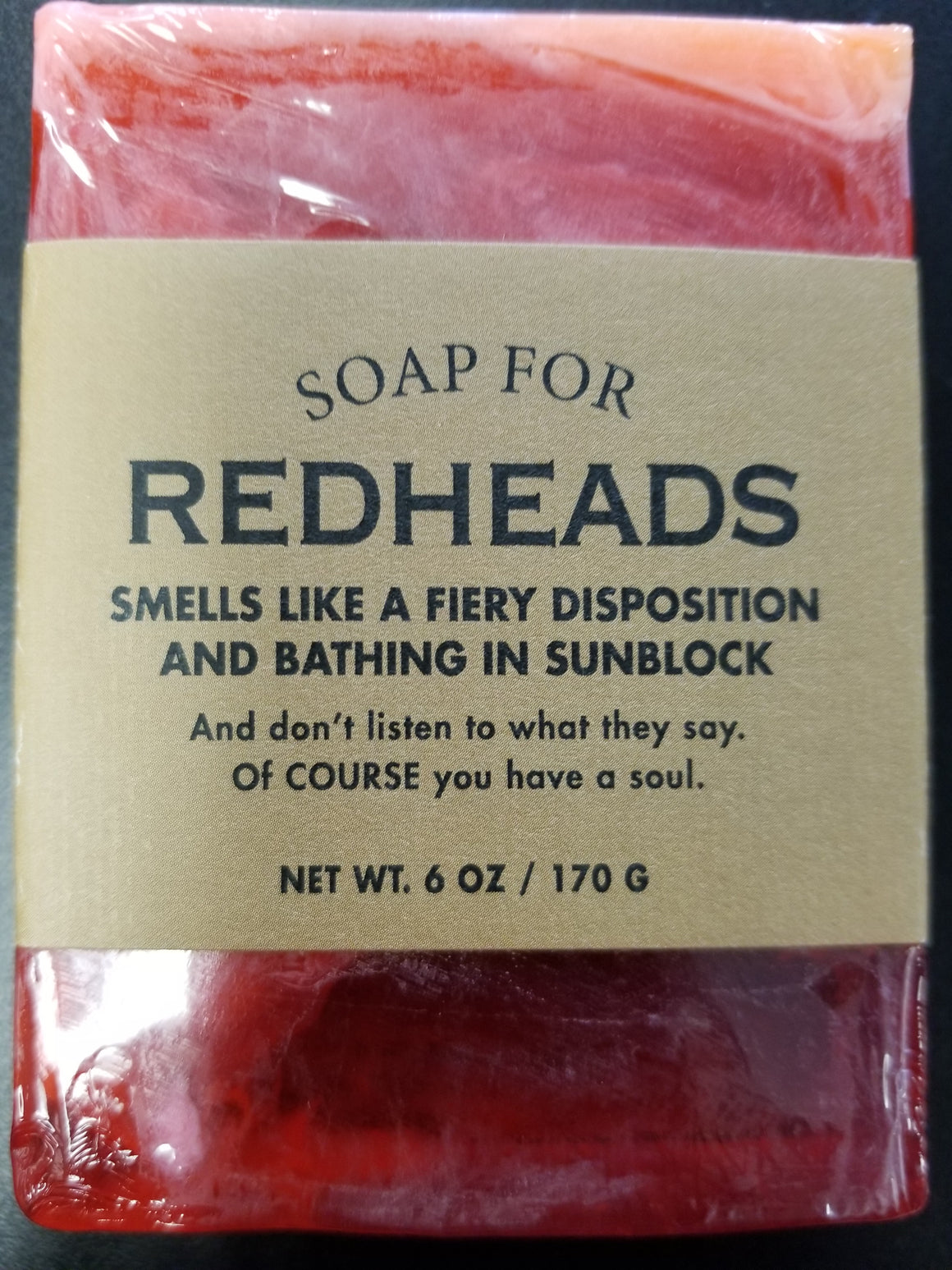 Soap for Redheads ~ Smells Like a Fiery Disposition and Bathing in Sunblock