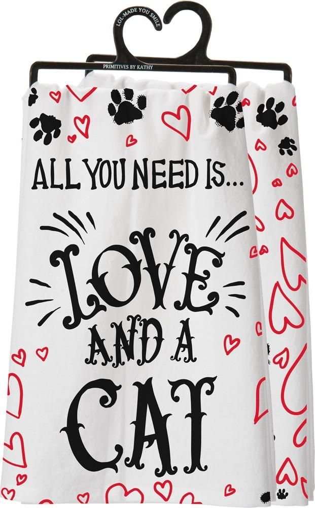 All You Need Is... Love And A Cat Dish Towel