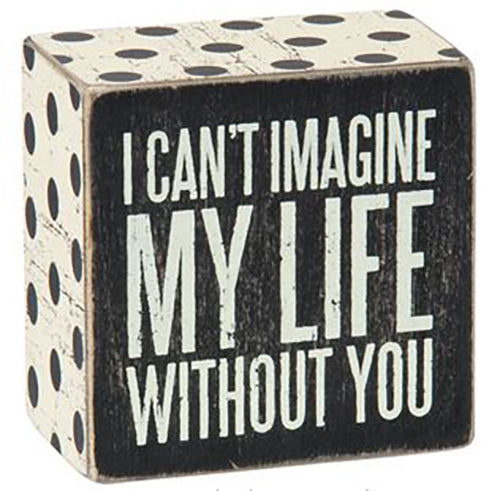 I Can't Imagine My Life Without You Box Sign