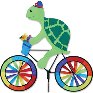 Turtle Bicycle Wind Spinner (30") with Flowers in Basket