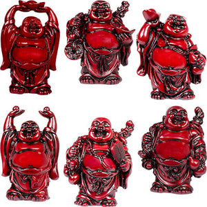 3" Redstone Buddha Figurines (Safe Travels, Prosperity, Love, Spiritual Journey, Happy Home, and Long Life)