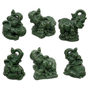 Feng Shui Elephant Jade Polyresin Figurine