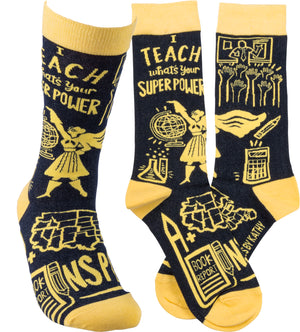 I Teach What's Your Super Power Socks
