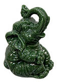 Feng Shui Elephant Jade Polyresin Figurine