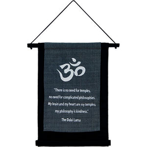 Inspirational Dalai Lama ~ Philosophy Is Kindness ~ Cotton Hanging Banner