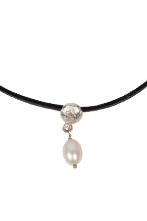 Pearl Drop Sterling Silver Choker Necklace Handcrafted in Peru