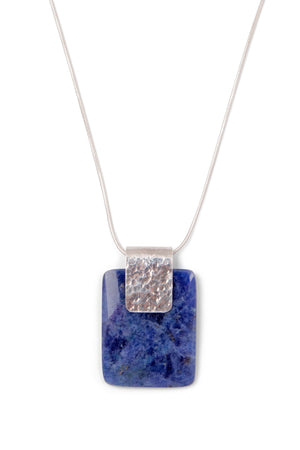 Open Window Sodalite Sterling Silver Necklace Handcrafted in Peru