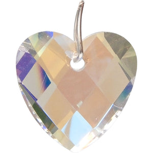 Aurora Borealis Faceted Heart Crystal Prism