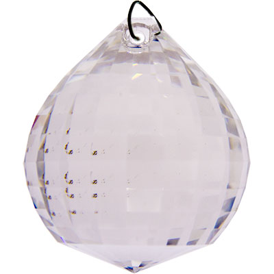 Faceted Matrix Sphere Clear Crystal Prism
