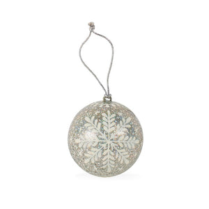 Glitter Snowflake Ornament Handcrafted in India