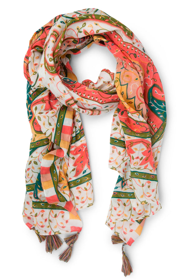 Afternoon in Mumbai Cotton Scarf Handcrafted in India - Sunnyside Gift Shop