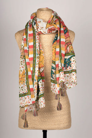 Afternoon in Mumbai Cotton Scarf Handcrafted in India
