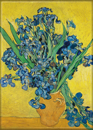 Vincent Van Gogh Vase with Irises Against a Yellow Background magnet