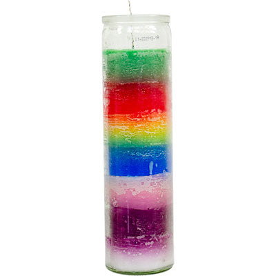 Multicolor Glass Prayer 7 Day Candle