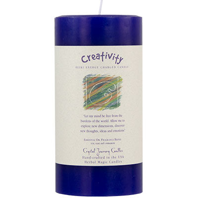 Reiki Infused Herbal Pillar Candles by Crystal Journey Candles