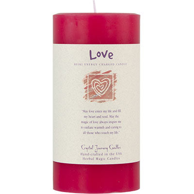 Reiki Infused Herbal Pillar Candles by Crystal Journey Candles