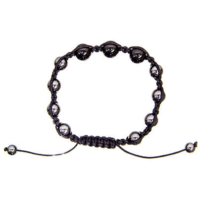 Hematite Gemstone Bracelet ~ with Black Onyx