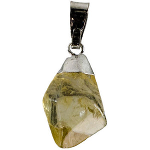 Citrine Diamond Shape Stone Pendant Necklace
