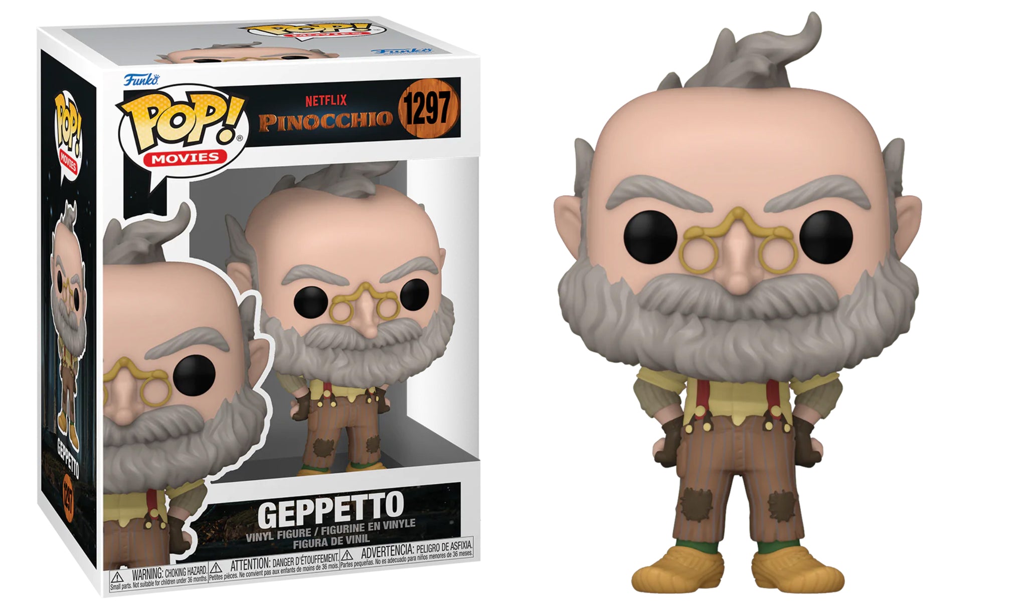 Funko Pop Vinyl Figurine Geppetto #1297 - Netflix\'s Pinocchio - Sunnyside  Gift Shop | Spielfiguren & Sammelfiguren