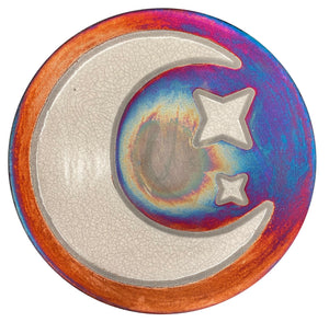 Crescent Moon Extra Large Silhouette Plate from Raku Pottery