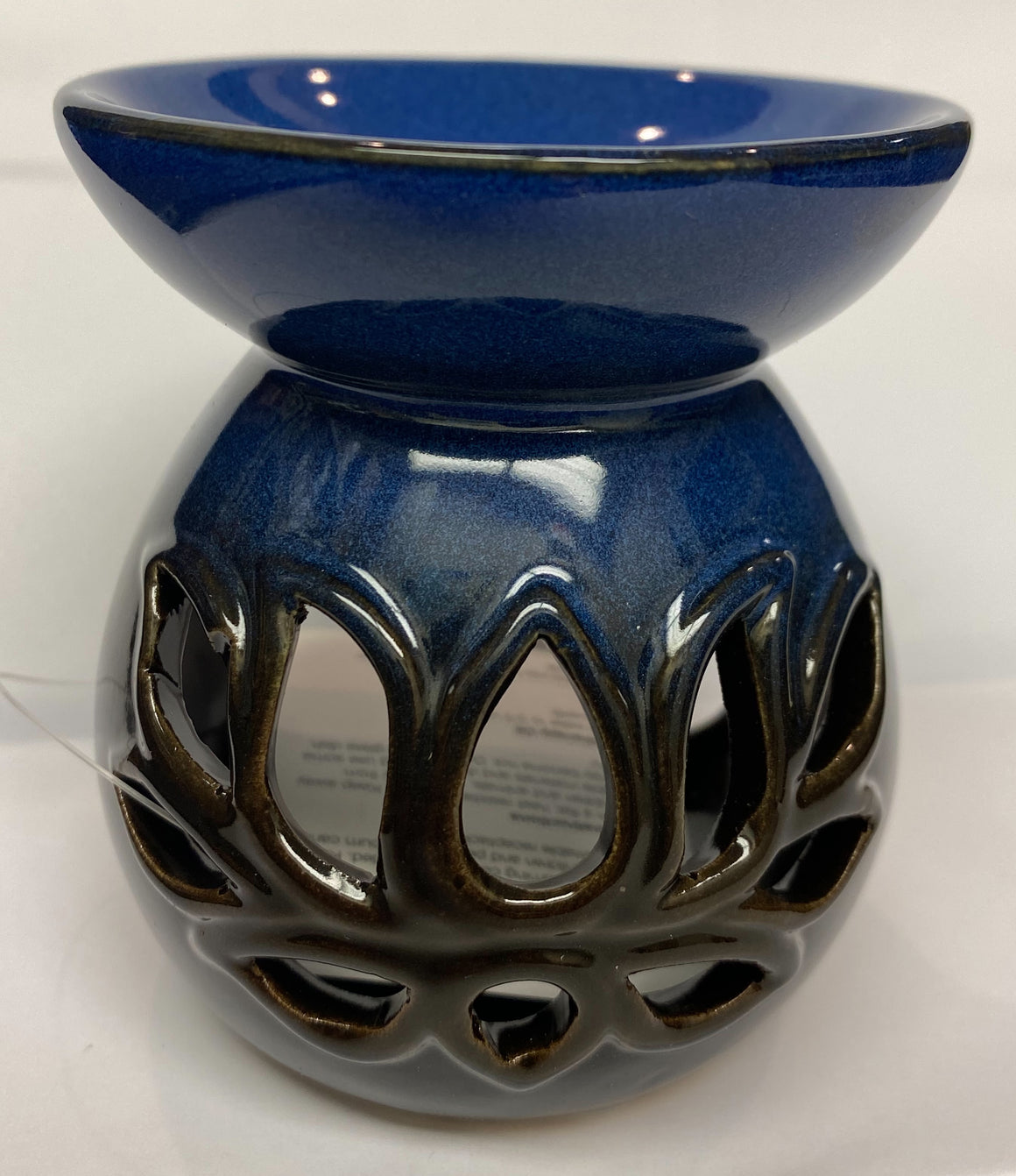 Two-tone Blue/Brown Lotus Ceramic Oil Burner