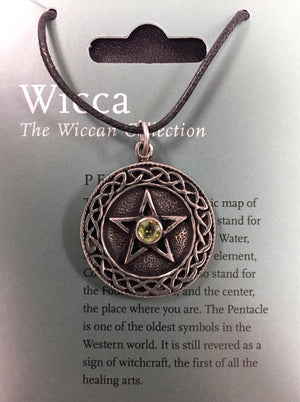The Pentacle with Stone ~ Pewter Necklace ~ Wicca, The Wiccan Collection
