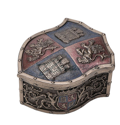 Lion Castle Crest Shaped Trinket Box