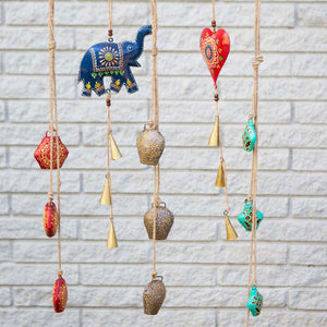 Henna Treasure Elephant Bell Chime Handcrafted in India