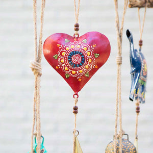 Henna Treasure Heart Bell Chime Handcrafted in India