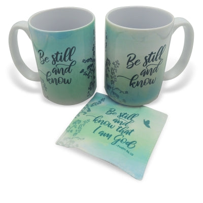 "Be Still and Know" Mug and Coaster Set