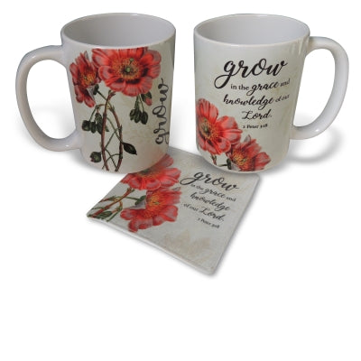 "Grow in Grace" Mug and Coaster Set