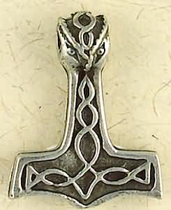 Thor's Hammer with Weave ~ Pewter Necklace ~ Odin, The Norse Collection