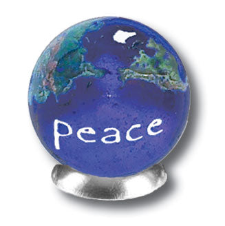 Peace Blue Earth Marble With Natural Earth Continents (18 Languages!)