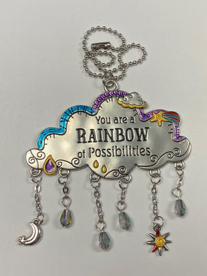 You Are A Rainbow of Possibilities Cloud Car Charm