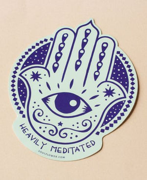 Heavily Meditated Hamsa Hand Sticker