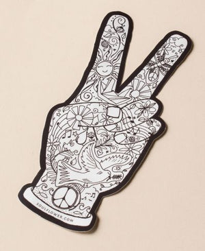 Peace Symbol Fingers Sticker