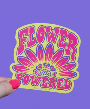 Flower Powered Hippie Sticker