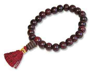 Tibetan Red Sandalwood Mala Bracelet with Tassel