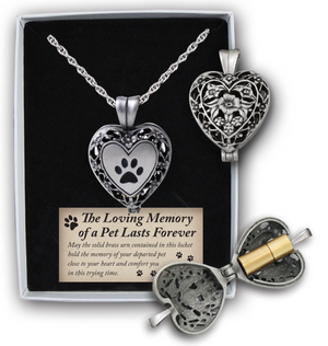 Paw Print Locket with Ashes Holder