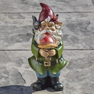 "Welcome" Garden Gnome Statue