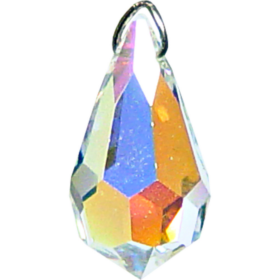 Aurora Borealis Faceted Raindrop Crystal Prism - 0.5"