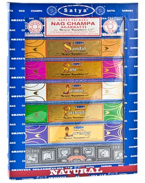 Satya Incense 7-in-1 Natural Series Gift Pack - 15 Gram Pack (7 Packs Per Box)