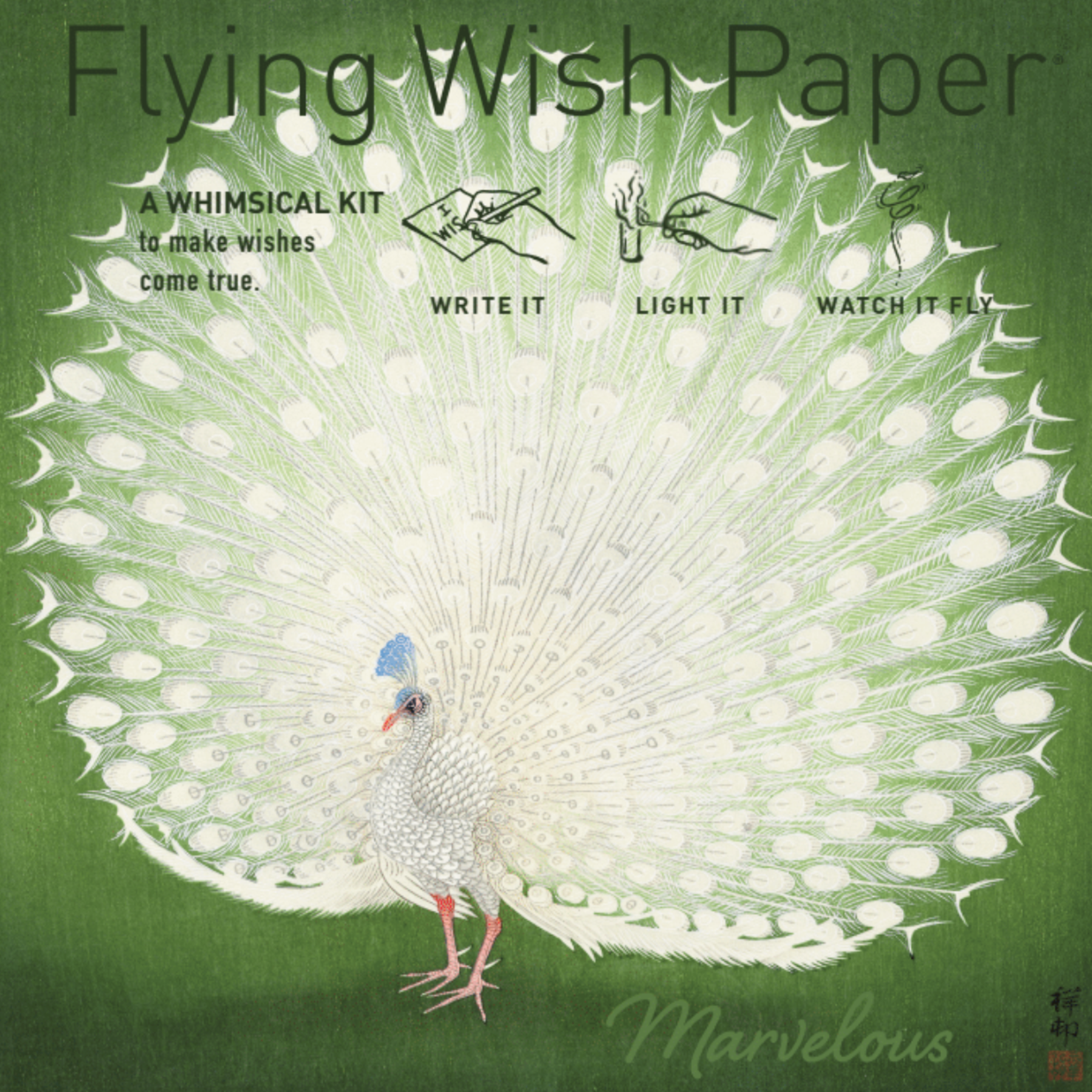PEACOCK Mini Flying Wish Paper Kit - Sunnyside Gift Shop