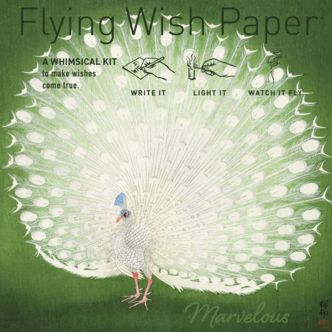 PEACOCK Mini Flying Wish Paper Kit