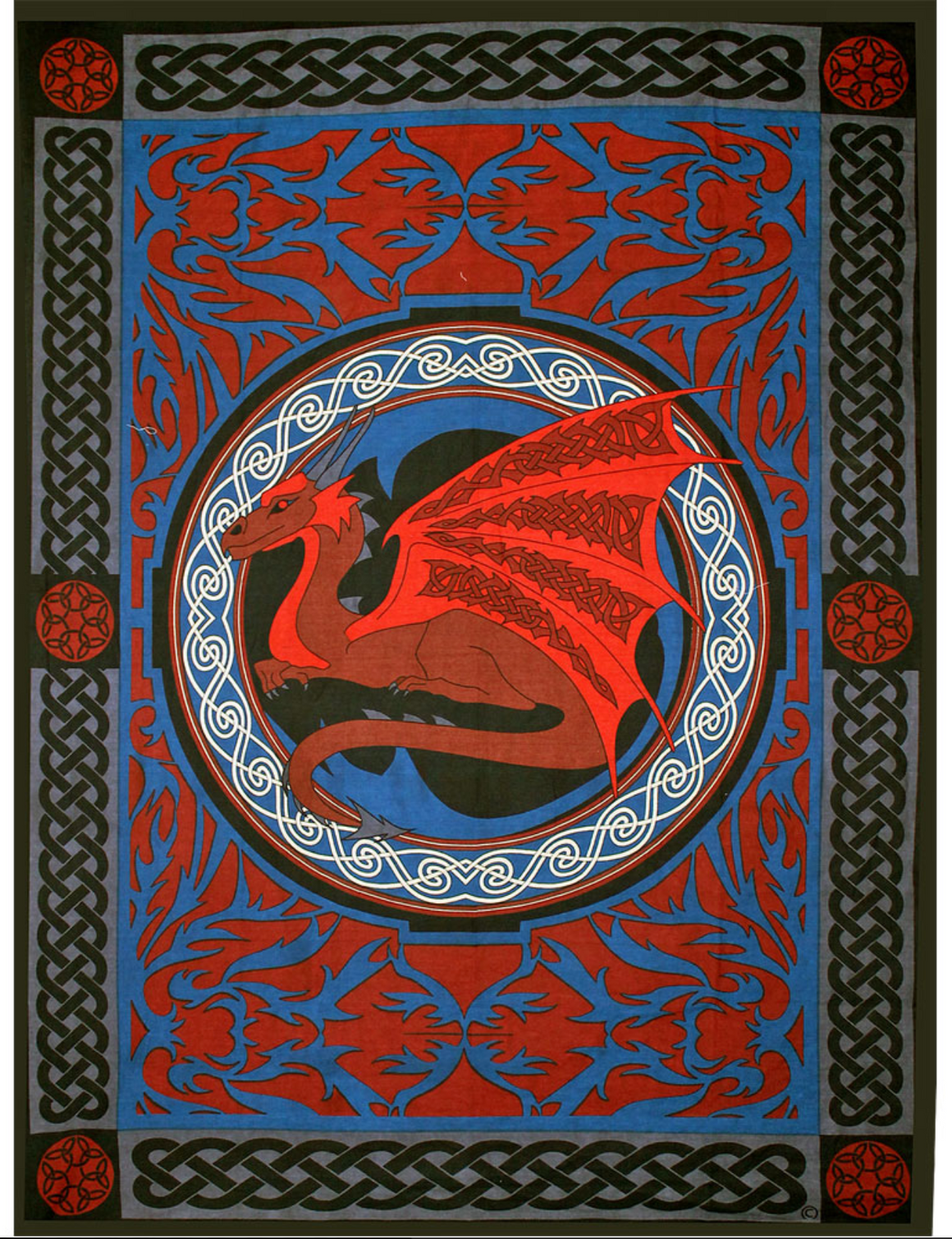 Cotton Single Tapestry Celtic Dragon