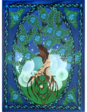 Cotton Single Tapestry Tree of Life Man