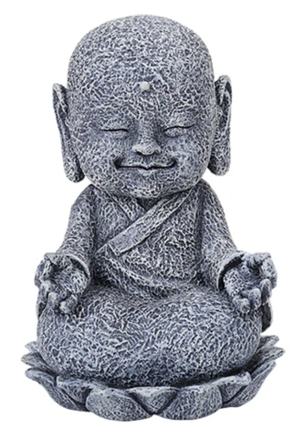Seated Jizo Monk with Hands in OM Figurine