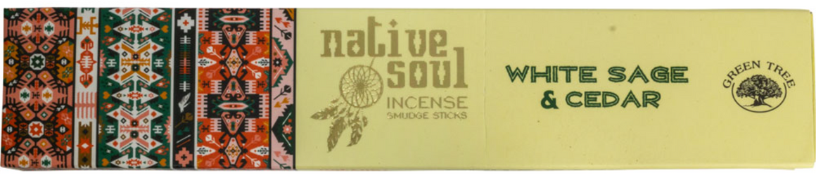 Native Soul Green Tree Incense 15 gr - White Sage & Cedar