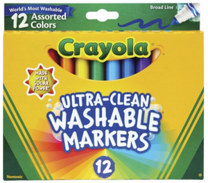 12 count Crayola Ultra-Clean Broad Line Washable Markers Assorted Colors