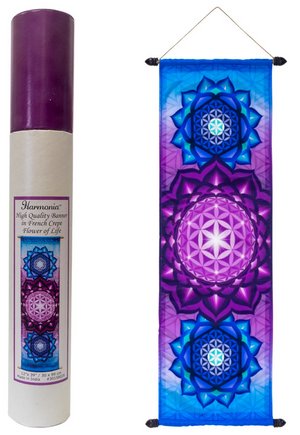 High Quality French Crepe Poly Banner - Flower of Life